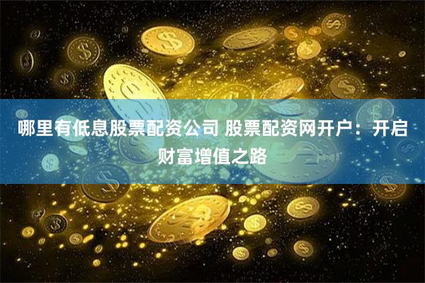 哪里有低息股票配资公司 股票配资网开户：开启财富增值之路